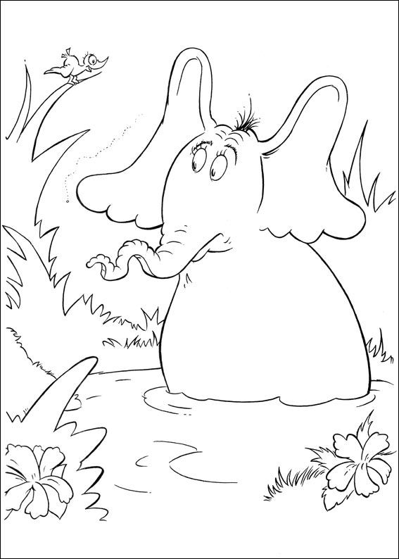 Plansa de colorat cu Horton Dr. Seuss 23 16
